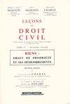 Leçons de droit civil, 2, Biens, droit de propriété et ses démembrements, Lecons droit civil t.2-2e vol.