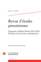 Revue d'études proustiennes, Centenaire de Marcel Proust (1922-2022). II. Proust et les écrivains contemporains