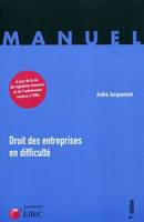 Droit des entreprises en difficulté / la procédure de conciliation, les procédures collectives de sa, la procédure de conciliation, les procédures collectives de sauvegarde, redressement et liquidation judiciaires