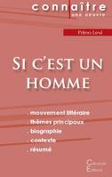 Fiche de lecture Si c'est un homme de Primo Levi (Analyse littéraire de référence et résumé complet)