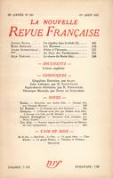 La Nouvelle Revue Française N° 287 (Aoűt 1937)