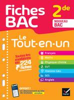 Fiches bac Le Tout-en-un 2de (toutes les matières) - 2024-2025, Français, Maths, Physique-chimie, SVT, Histoire-Géographie, SES, Anglais