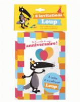 Pack de 8 cartes d'anniversaire loup