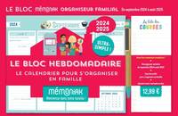 Blocs hebdos organiseurs Le Bloc hebdomadaire organiseur familial Mémoniak, calendrier sept. 2024 -