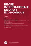 Revue internationale de droit économique, Varia