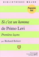 Premières leçons sur « Si c'est un homme » de Primo Levi