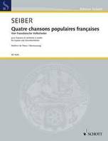 Quatre chansons populaires françaises, soprano and string orchestra. soprano. Réduction pour piano.