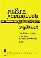 Vol. 1, Six sonates, Nach dem Autograph und dem Erstdruck von 1811. Vol. 1. Jähns-Verz. 99-104. flute (violin) and piano.