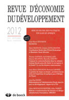 REVUE D'ECONOMIE DU DEVELOPPEMENT 2012/3