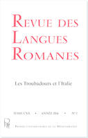 Revue des Langues Romanes Tome 120 n° 1