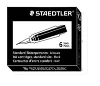 STAEDTLER® - Etui de 6 cartouches d'encre, couleur : noir