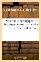 Note sur le développement incomplet d'une des moitiés de l'utérus et sur la dépendance