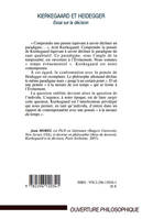 KIERKEGAARD ET HEIDEGGER - ESSAI SUR LA DECISION, Essai sur la décision