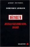 Décorum : journal d'Alexandre Davos, assassin, journal d'Alexandre Davos, assassin