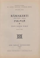 Ramakerti (XVIe-XVIIe siècle). Texte khmer publié