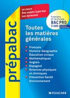 Toutes les matières générales Bac Pro 3 ans tertiaires et industriels.