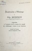 Manifestation d'hommage à Polys Modinos, Organisée à l'occasion de la remise du recueil de « Mélanges » réunis à son intention. Conseil de l'Europe, jeudi 26 septembre 1968