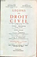 1, Leçons de droit civil - Tome premier premier volume - Sixième édition - Introduction à l'étude du droit.