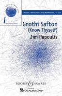 Gnothi Safton, (Know Thyself). mixed choir (SATB), Boomwhackers and piano. Partition vocale/chorale et instrumentale.