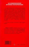 LA COMMUNICATION EN RUSSIE POSTSOVIÉTIQUE