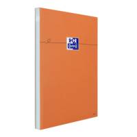 OXFORD Bloc-Notes Orange A4+ Petits Carreaux 5mm 80 Feuilles Agrafées Couverture Carte Enduite Orange