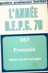BEPC français 1976 épreuves et corrigés