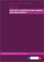 Acte de la Conférence des masters - deuxième édition