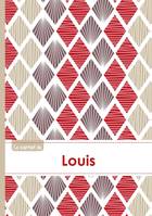 Le carnet de Louis - Lignes, 96p, A5 - Pétales Japonaises Violette Taupe Rouge