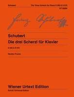 The three Scherzi for piano, Edited from the sources by Jochen Reutter. D 593/1-2, D 570. piano.