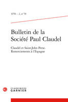 Bulletin de la Société Paul Claudel, Claudel et Saint-John Perse. Remerciements à l'Espagne