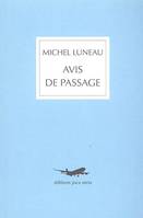 Avis De Passage, roman