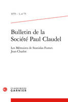 Bulletin de la Société Paul Claudel, Les Mémoires de Stanislas Fumet. Jean Charlot