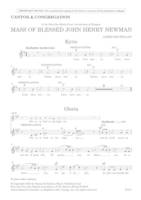 Mass of Blessed John Henry Newman, cantor, congregation (unison) and organ with mixed choir (SATB),  brass instruments and timpani ad libitum. Partie de chœur.