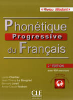 Phonetique progressive du francais debutant 2ed + cd audio