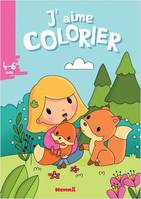 J'aime colorier (4-6 ans) - Petite fille et renards