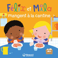 Félix et Mila mangent à la cantine