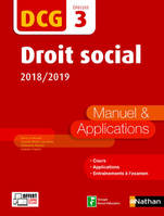 3, Droit social 2018/2019 - DCG - Epreuve 3 - Manuel et applications - 2018