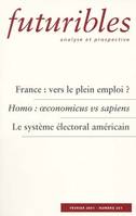 Futuribles 261, Février 2001. France : vers le plein emploi ?, Homo : oeconomicus vs sapiens