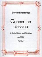 Concertino classico D major, op. 103b. violin and strings. Partition.