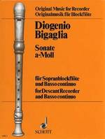 Sonata a minor, soprano recorder and basso continuo (harpsichord, piano); cello (viola da gamba) ad libitum. Partition et parties.