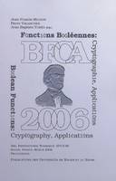 BFCA'06 - boolean functions, cryptography and applications, boolean functions, cryptography and applications