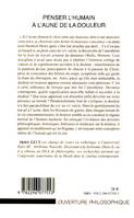 Penser l'humain à l'aune de la douleur, Philosophie, histoire, médecine 1845-1945