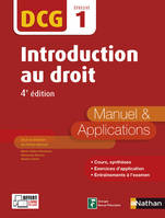 1, Introduction au droit- Epreuve 1 DCG - Manuel et applications - 2016