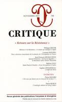 Critique , n°798 : Retours sur la résistance