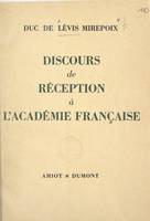 Discours de réception à l'Académie française, Prononcé le 18 mars 1954