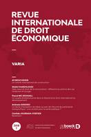 Revue internationale de droit économique, Varia