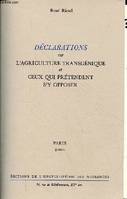 Déclarations sur l'agriculture transgénique et ceux qui prétendent s'y opposer