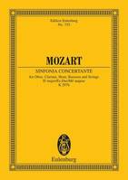 Sinfonia concertante Mi bémol majeur, KV 297b / KV Anh. I Nr. 9. oboe, clarinet, horn, bassoon and strings. Partition d'étude.