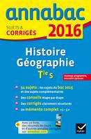 Annales Annabac 2016 Histoire-Géographie Tle S, sujets et corrigés du bac - Terminale S