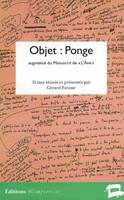 Objet, Ponge, [actes de la journée d'études, Dunkerque, 15 mai 2003]